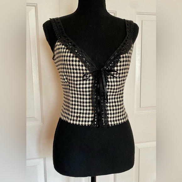 Vintage Tracy Feith Houndstooth Tank Top - Picture 3 of 10